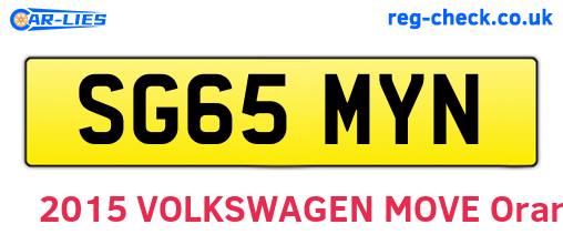 SG65MYN are the vehicle registration plates.