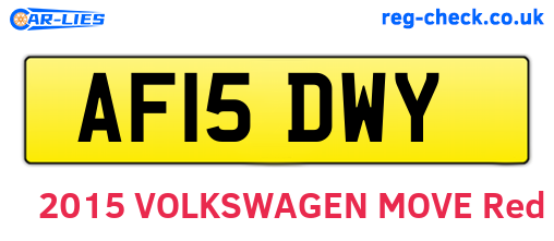 AF15DWY are the vehicle registration plates.