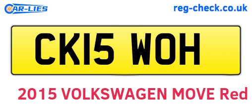 CK15WOH are the vehicle registration plates.
