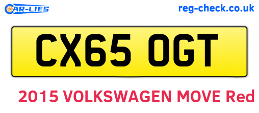 CX65OGT are the vehicle registration plates.