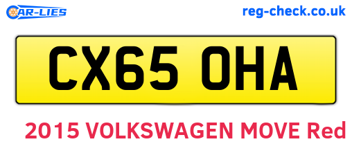 CX65OHA are the vehicle registration plates.