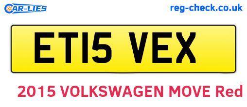 ET15VEX are the vehicle registration plates.