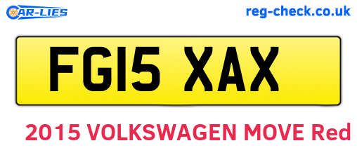 FG15XAX are the vehicle registration plates.
