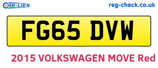 FG65DVW are the vehicle registration plates.