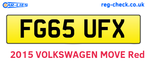 FG65UFX are the vehicle registration plates.