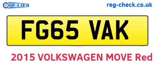 FG65VAK are the vehicle registration plates.