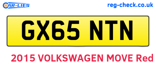 GX65NTN are the vehicle registration plates.