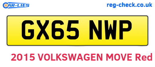 GX65NWP are the vehicle registration plates.