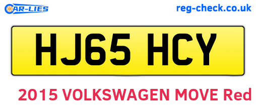 HJ65HCY are the vehicle registration plates.