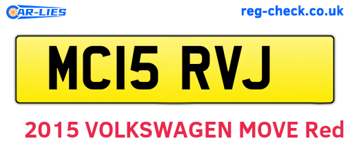 MC15RVJ are the vehicle registration plates.