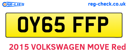 OY65FFP are the vehicle registration plates.