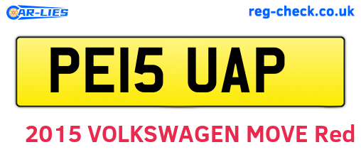 PE15UAP are the vehicle registration plates.