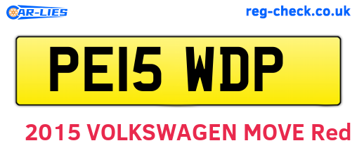 PE15WDP are the vehicle registration plates.