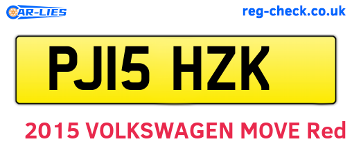 PJ15HZK are the vehicle registration plates.