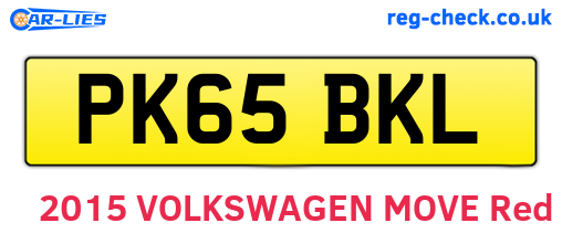 PK65BKL are the vehicle registration plates.