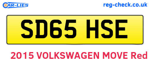 SD65HSE are the vehicle registration plates.