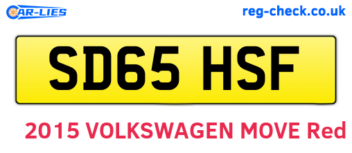 SD65HSF are the vehicle registration plates.