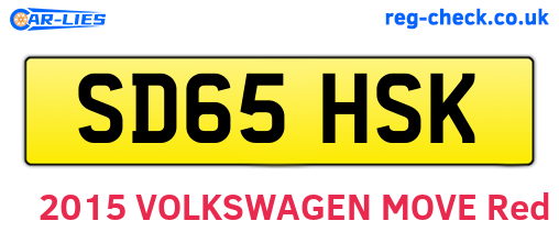SD65HSK are the vehicle registration plates.