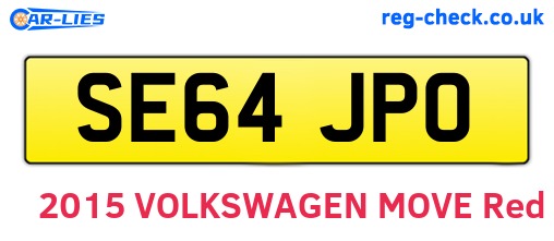 SE64JPO are the vehicle registration plates.