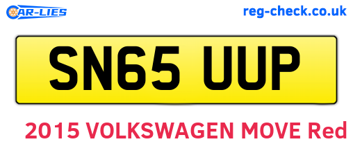 SN65UUP are the vehicle registration plates.
