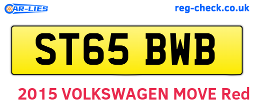 ST65BWB are the vehicle registration plates.