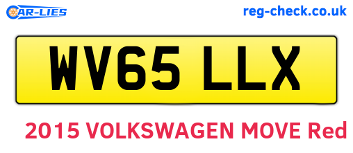 WV65LLX are the vehicle registration plates.