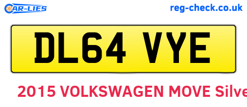 DL64VYE are the vehicle registration plates.