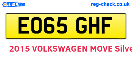 EO65GHF are the vehicle registration plates.