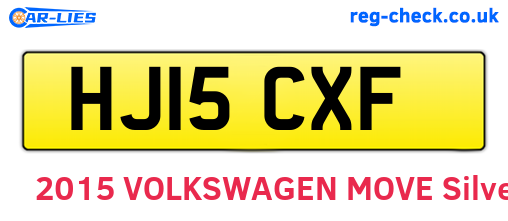 HJ15CXF are the vehicle registration plates.