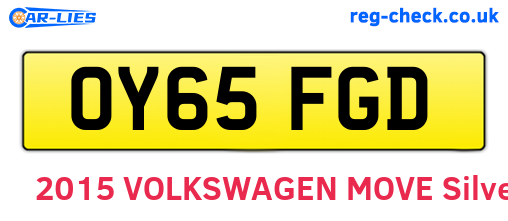 OY65FGD are the vehicle registration plates.