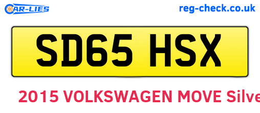 SD65HSX are the vehicle registration plates.