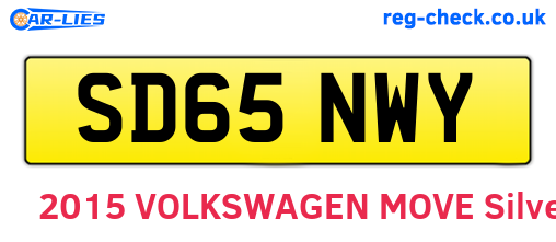 SD65NWY are the vehicle registration plates.