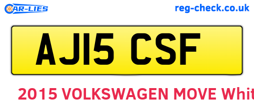 AJ15CSF are the vehicle registration plates.