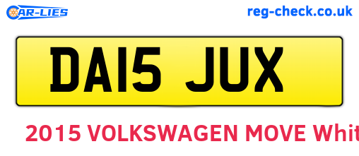 DA15JUX are the vehicle registration plates.