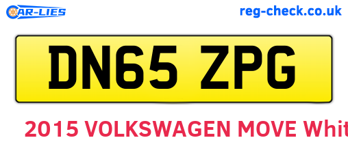 DN65ZPG are the vehicle registration plates.
