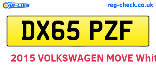 DX65PZF are the vehicle registration plates.