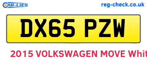 DX65PZW are the vehicle registration plates.