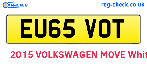 EU65VOT are the vehicle registration plates.