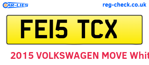 FE15TCX are the vehicle registration plates.