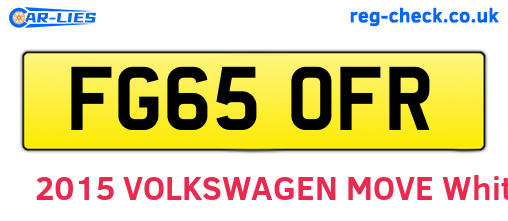 FG65OFR are the vehicle registration plates.