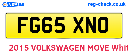 FG65XNO are the vehicle registration plates.