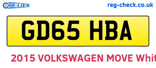GD65HBA are the vehicle registration plates.