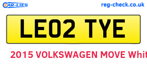 LE02TYE are the vehicle registration plates.