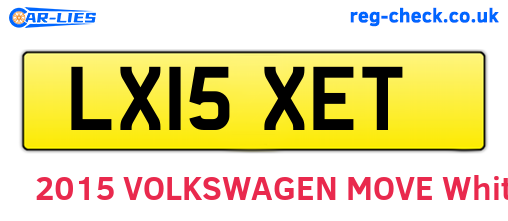 LX15XET are the vehicle registration plates.