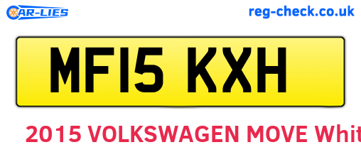 MF15KXH are the vehicle registration plates.