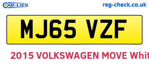 MJ65VZF are the vehicle registration plates.