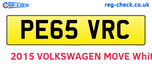 PE65VRC are the vehicle registration plates.