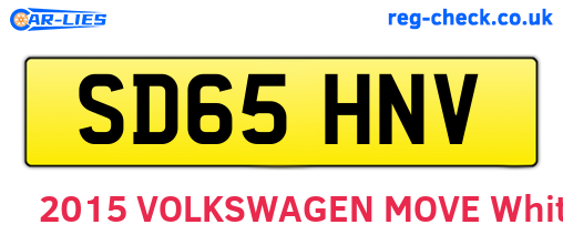 SD65HNV are the vehicle registration plates.