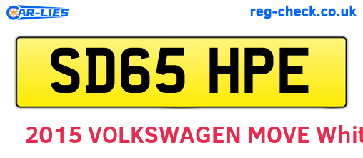SD65HPE are the vehicle registration plates.