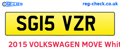 SG15VZR are the vehicle registration plates.
